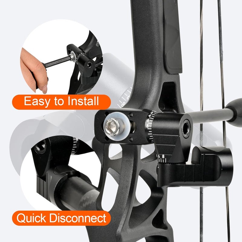 SP.G Archery Single Side V-Bar Mount - Adjustable Bow Stabilizer Quick Disconnect Aluminum Alloy Back Bar Stabilizer Mount Rod Bow Stabilizer Sidebar Mount for Compound Recurve Bow - Image 3
